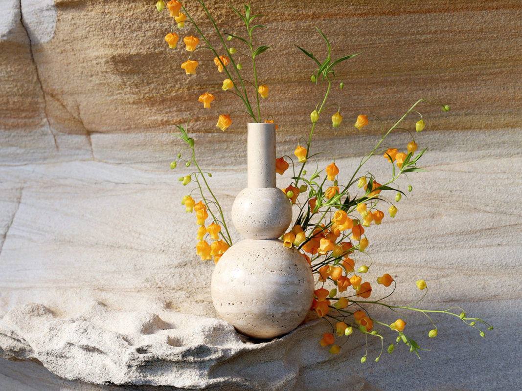 molecular vase studio societa - travertine vase australia - home decor - designer homewares